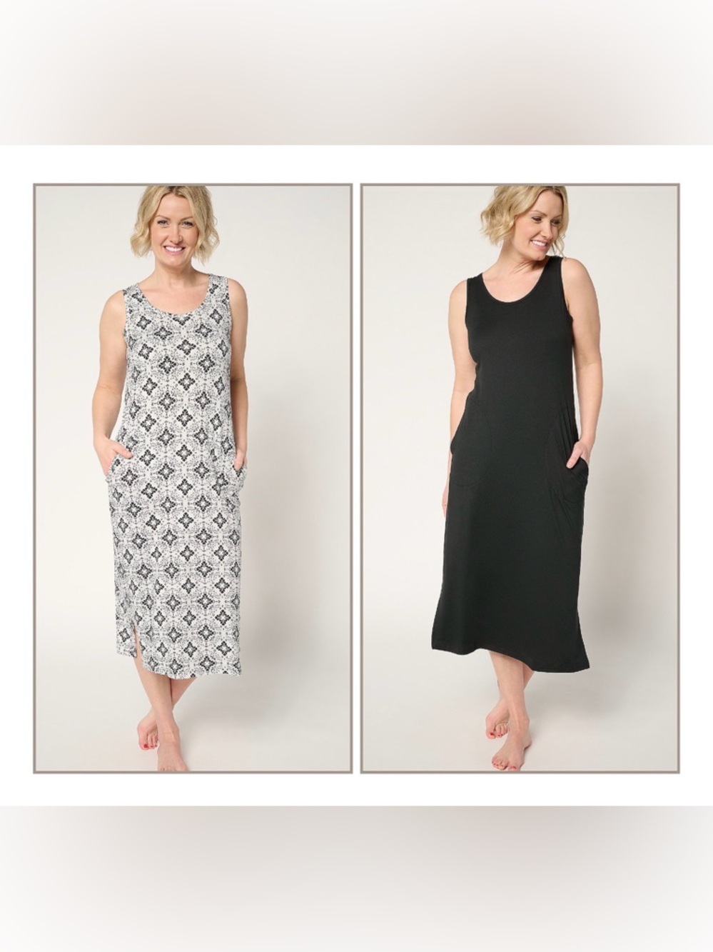 Muk Luks Set of Two Sleeveless Tank Dresses